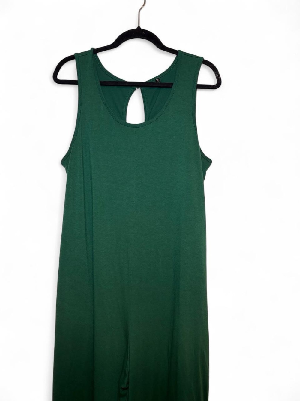 Emerald Green Knit Jumpsuit, XL - Picture 2 of 6